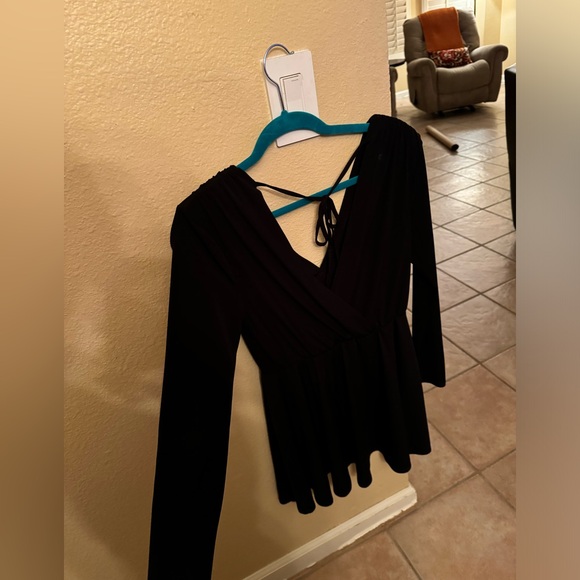 BCBGeneration Black Dress with Shoulder Pads - Picture 4 of 5